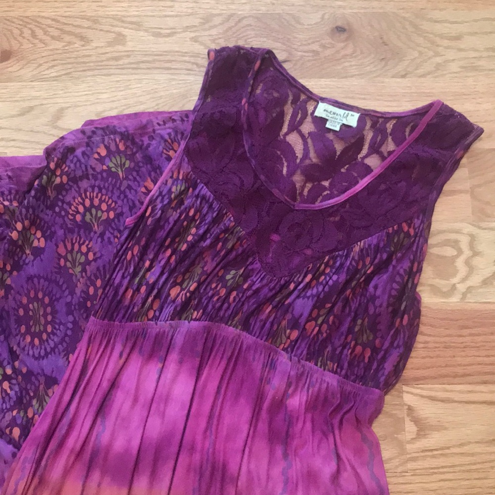 Purple Lace detail maxi dress